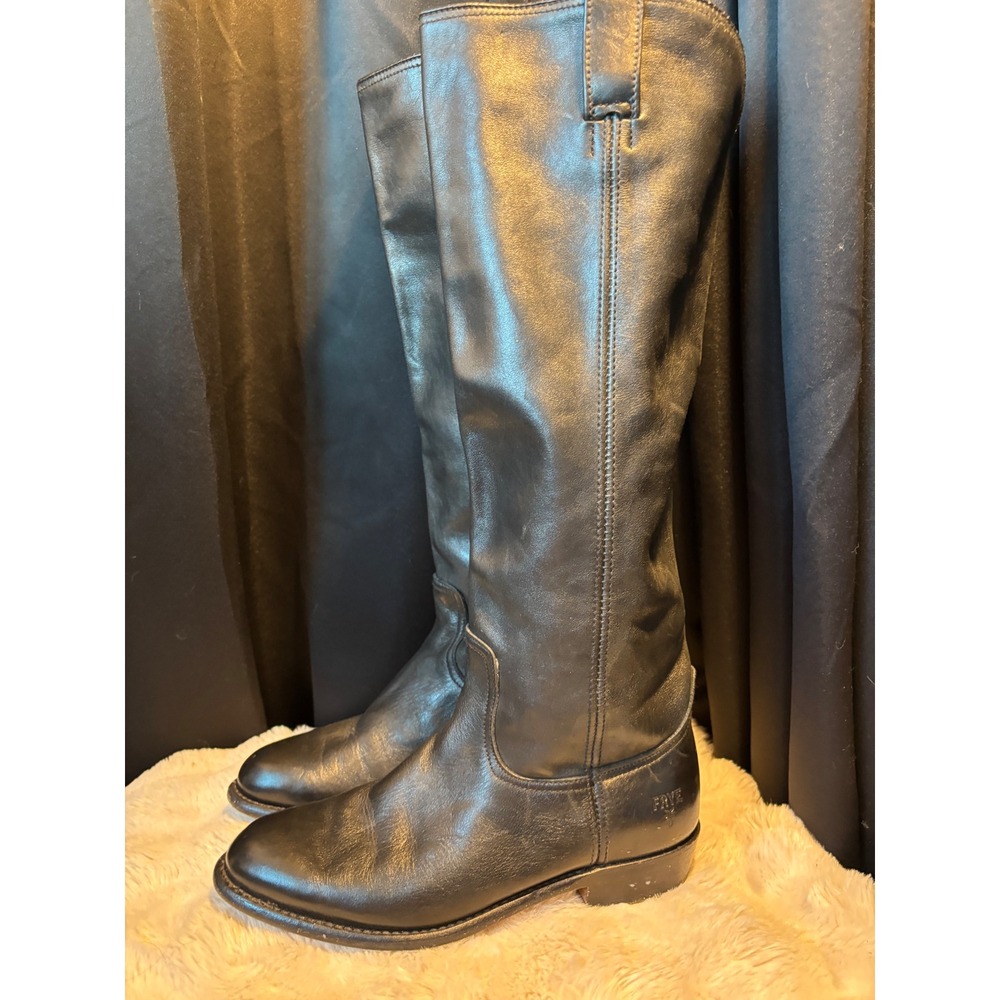 Frye Campus 14L Black Leather Tall Riding Boots Made in Spain 77070 Womens 6 M - Picture 8 of 9